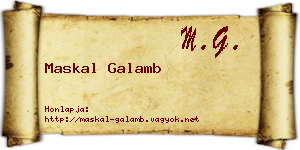 Maskal Galamb névjegykártya